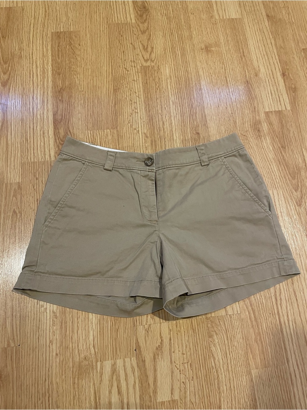 Ll Bean Women's Cotton Blend Khaki Shorts